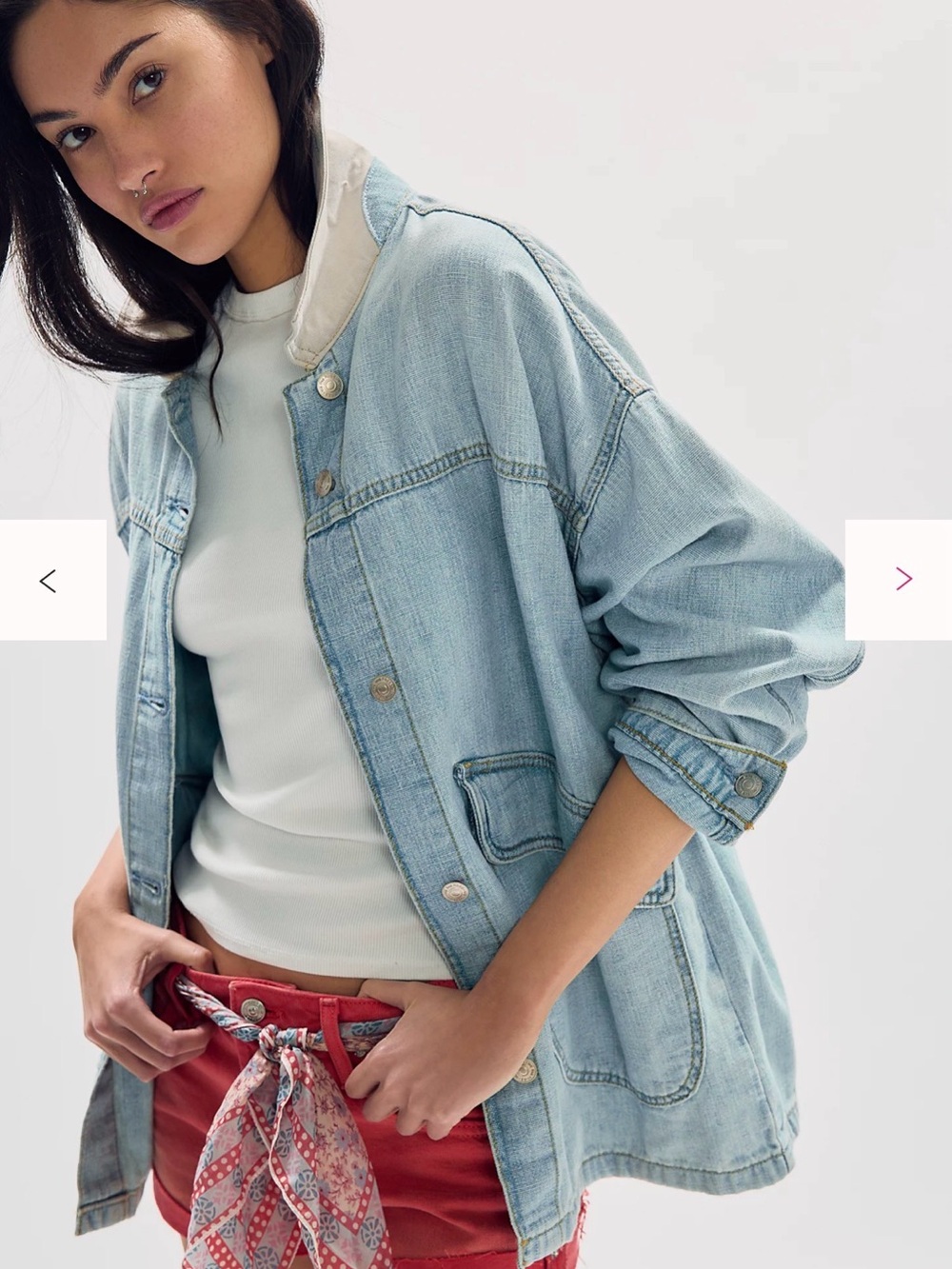 We The Free Lemon Denim Jacket in Sweet Icing, XS - Picture 4 of 6